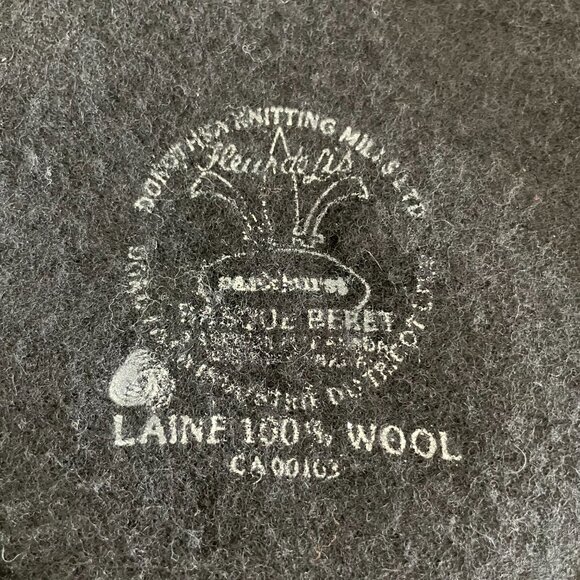 Vintage Fleur de Lis 100% Wool Basque Beret Dorothea Knitting Mills Black OS - Picture 5 of 6